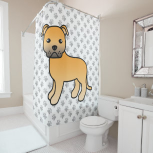 Rideaux De Douche Terrier Staffordshire Bull Terrier anglais fauve