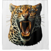 Rideaux De Douche Tête d'attaque du léopard (Devant)