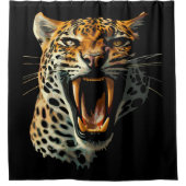 Rideaux De Douche Tête d'attaque du léopard (Devant)