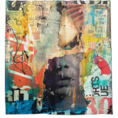 Rideaux De Douche Tête de collage (Devant)