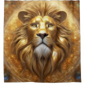Rideaux De Douche Tête de lion doré superbe (Devant)