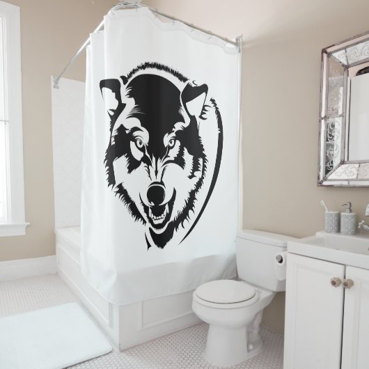 Rideaux De Douche Tête de loup (En situation)