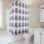 Rideaux De Douche Texas Christmas Cowboy Snowman Joyeux Noël<br><div class="desc">Design de l'état du Texas avec un bonhomme de neige cowboy et des flocons de neige. 
rideau de douche de la salle de bain de la campagne ou de l'ouest pour l'épicéa pour les vacances.</div>