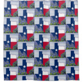 Rideaux De Douche Texas Forme Texas Drapeau Avec Bluebonnets (Devant)