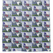 Rideaux De Douche Texas Forme Texas Drapeau Avec Bluebonnets (Devant)