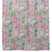 Rideaux De Douche Texas Map Pink & Green Preppy Motif (Devant)