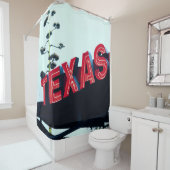 Rideaux De Douche Texas Red Neon Lights USA Amérique (En situation)