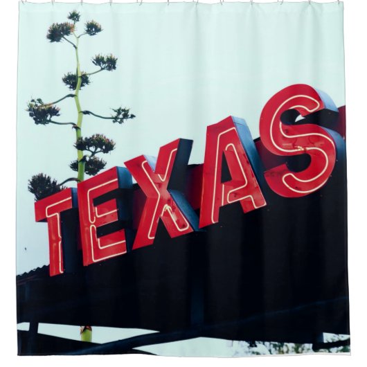 Rideaux De Douche Texas Red Neon Lights USA Amérique (Devant)
