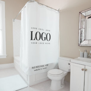 Rideaux De Douche Texte du logo de l'entreprise personnalisée
