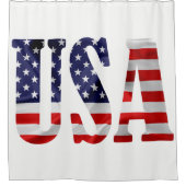 Rideaux De Douche Texte et drapeau des États-Unis (Devant)