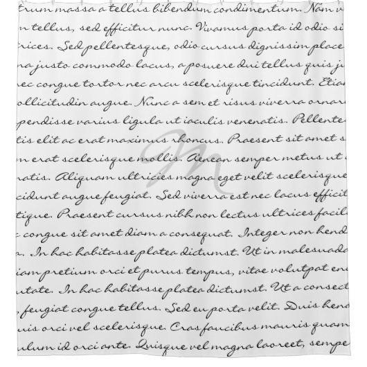 Rideaux De Douche Texte fait sur commande élégant noir et blanc (Devant)