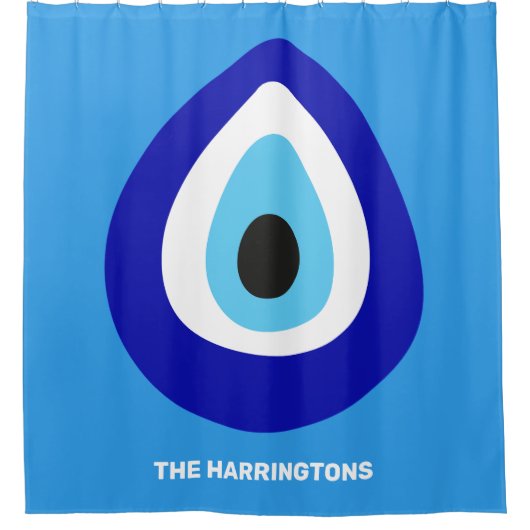 Rideaux De Douche Texte personnalisé Mal Eye Nazar Amulet (Devant)