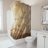 Rideaux De Douche textile floral blanc et brun (En situation)