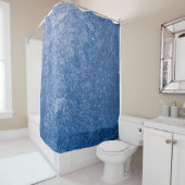 Rideaux De Douche textile floral noir et blanc (En situation)