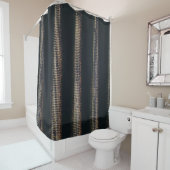 Rideaux De Douche textile noir et gris (En situation)