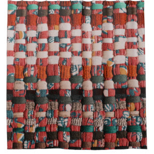 RIDEAUX DE DOUCHE TEXTILE VERT ROUGE ET BLEU