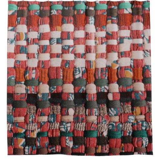 RIDEAUX DE DOUCHE TEXTILE VERT ROUGE ET BLEU (Devant)