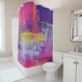 Rideaux De Douche texture Abstraite. 2d illustration. Main expressiv (En situation)