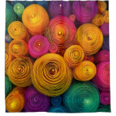 Rideaux De Douche Texture abstraite de cercles concentriques multico (Devant)