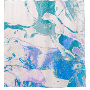 Rideaux De Douche Texture artistique. Bright Violet Border. Art viol