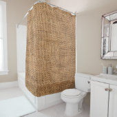 Rideaux De Douche Texture Brown du sac de tissu Burlap (En situation)