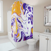 Rideaux De Douche Texture d'art fluide : peintures tourbillonnantes. (En situation)
