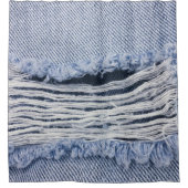 Rideaux De Douche Texture de jean bleu clair torn (Devant)