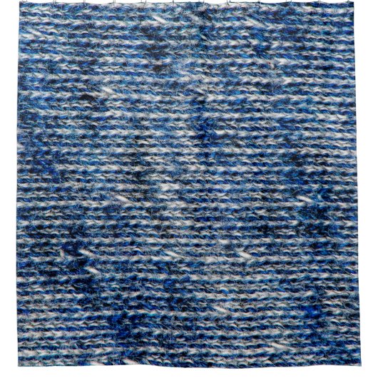 Rideaux De Douche Texture de laine de tricot bleu (Devant)