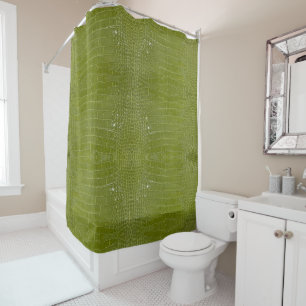 Rideaux De Douche Texture de l'alligator vert citron