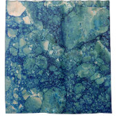 Rideaux De Douche Texture de marbre bleu sarcelle vert (Devant)