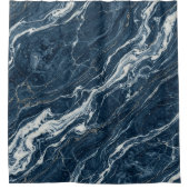 Rideaux De Douche Texture de Marbre Bleu Style Moderne Raffiné (Devant)
