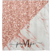 Rideaux De Douche Texture de marbre et Parties scintillant Rose (Devant)