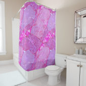 Rideaux De Douche Texture de marbre rose, effet de marbre (En situation)