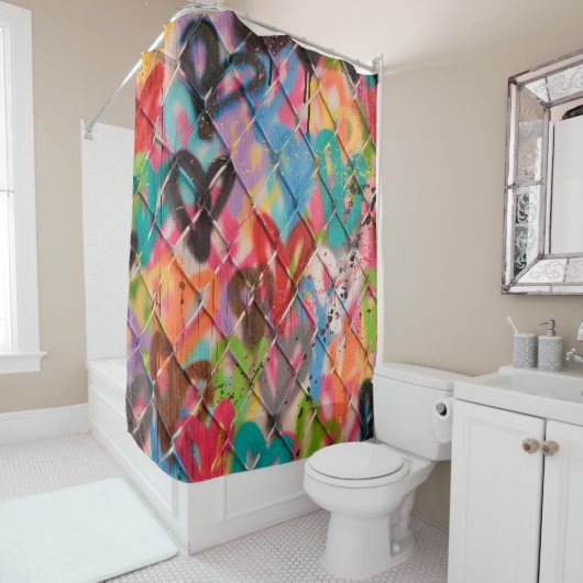 Rideaux De Douche Texture de peinture Abstraite Spray Arrière-plan, (En situation)