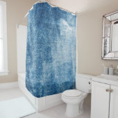 Rideaux De Douche Texture des jeans en denim bleu (En situation)