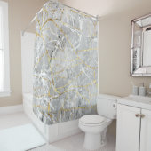 Rideaux De Douche Texture dorée marbré (En situation)