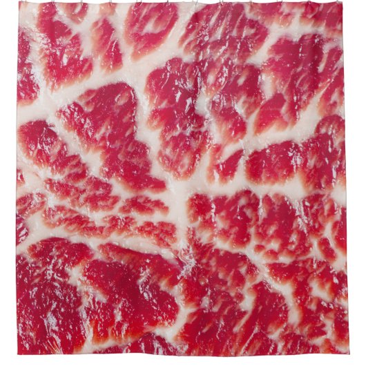 Rideaux De Douche Texture du steak de boeuf marbré Closeup (Devant)