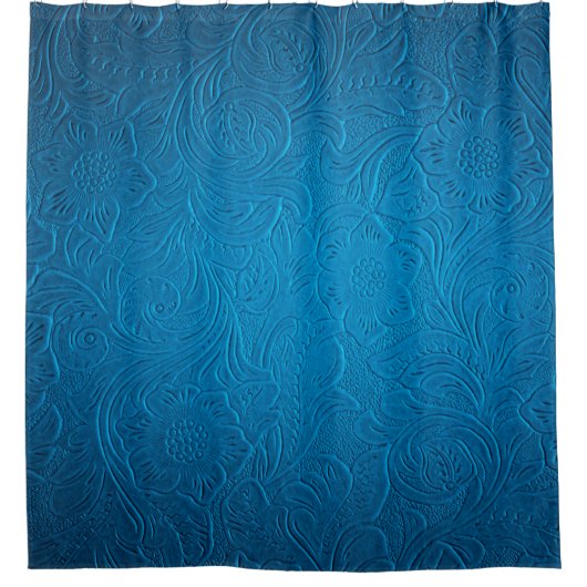 Rideaux De Douche Texture en cuir bleu (Devant)