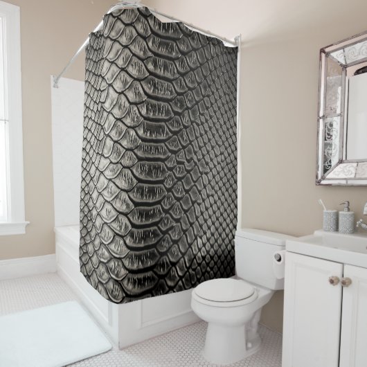 Rideaux De Douche Texture en cuir noir, utilisation arrière - plan. (En situation)