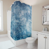 Rideaux De Douche Texture en jean bleu (En situation)