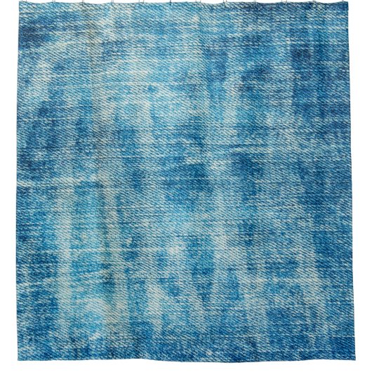 Rideaux De Douche Texture en jean bleu (Devant)