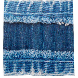 Rideaux De Douche Texture en tissu de jean denim bleu