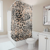 Rideaux De Douche Texture léopard, motif poster de animal léopard (En situation)