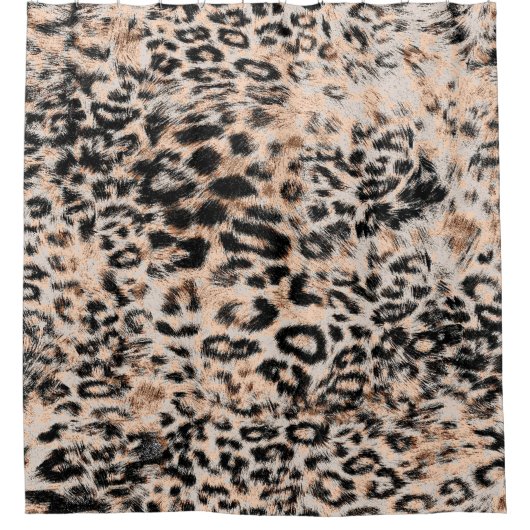 Rideaux De Douche Texture léopard, motif poster de animal léopard (Devant)