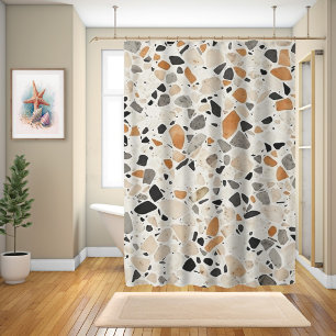 Rideaux De Douche Texture minimaliste Terrazzo de ton terrestre