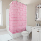Rideaux De Douche Texture murale arrière - plan en brique rose paste (En situation)