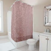 Rideaux De Douche Texture or métallique, quartz rose. (En situation)