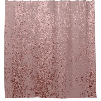 Rideaux De Douche Texture or métallique, quartz rose.
