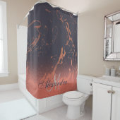 Rideaux De Douche Texture rose en marbre (En situation)