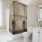 Rideaux De Douche Texture rustique des rivets métalliques (En situation)